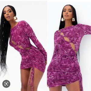 SODAH LONDON Angel Cut Out Mini Dress Purple Pink  Stretch Size XS